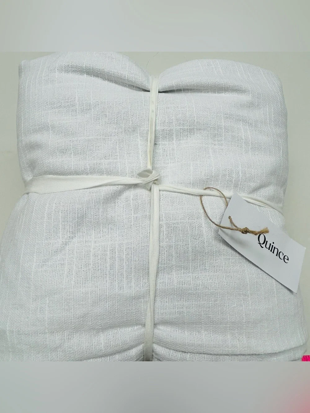 NWT QUINCE Set Of 2 48x96 Cotton Slub Room Darkening Curtains White 9317
